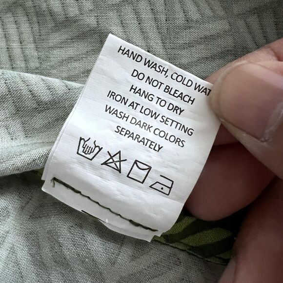 Hawaii's Finest Kimono Cardigan Womens XS Green Polynesian Tapa Open Front Wrap - Picture 10 of 10